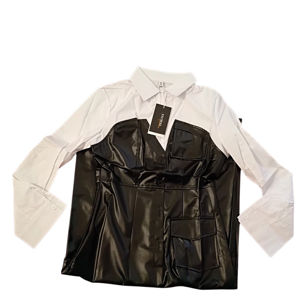 Uoozee Black and White Long Sleeve Dress - Picture 3 of 9